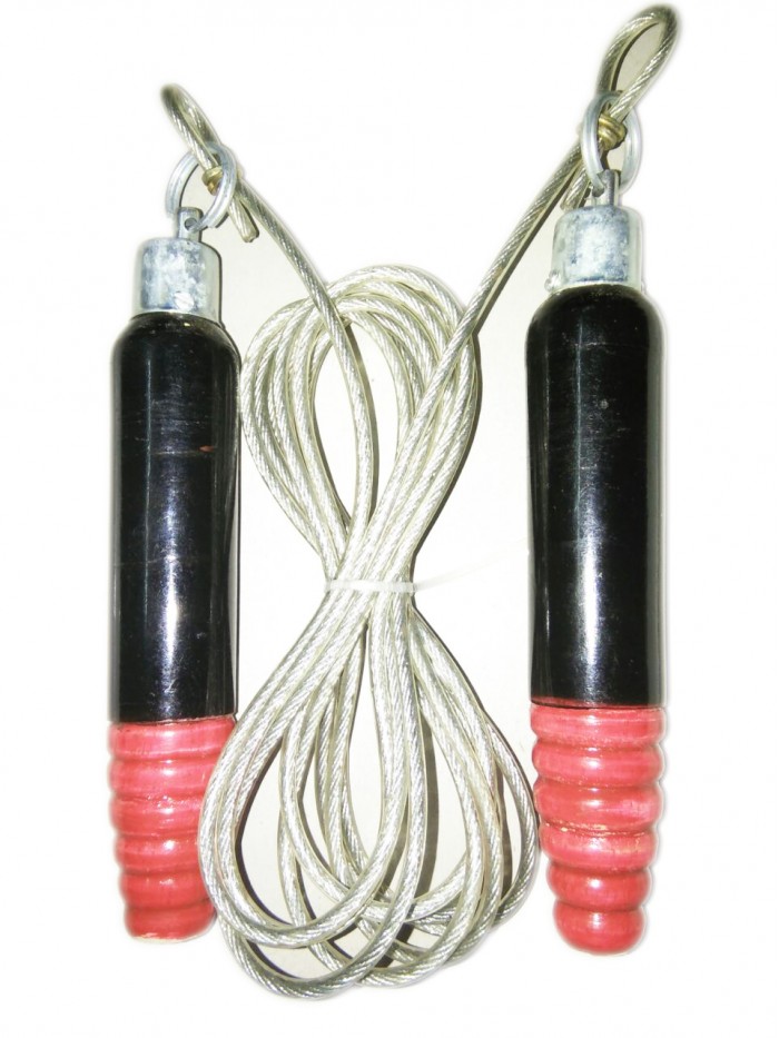 Steel Wire Skipping Rope with Wooden Handle