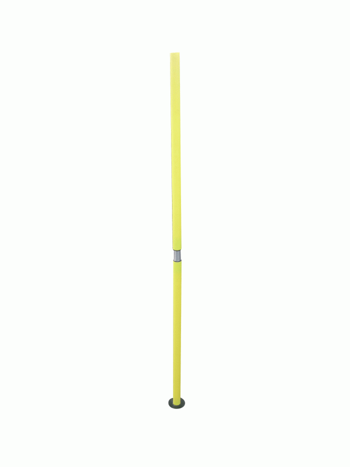 Slalom pole with center spring