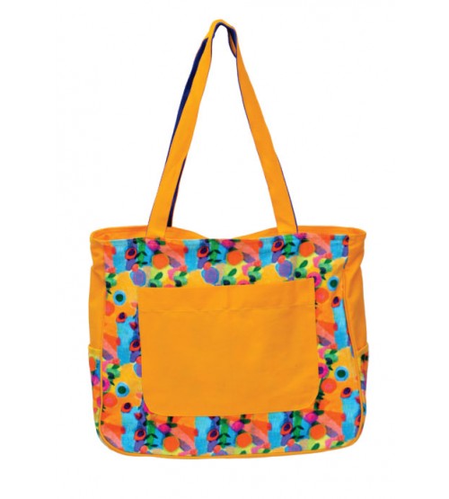 Flower Print Yellow Large Sized Bag