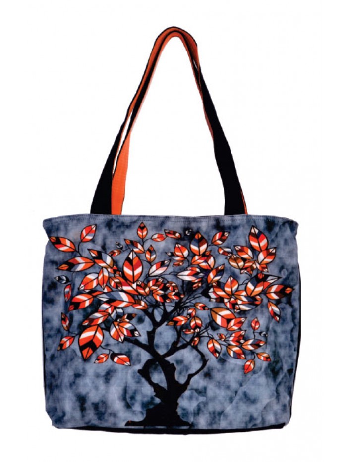 Tree Print Black Large Sized Bag